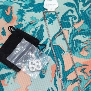 Source Unknown Silver Stainless Steel Necklace with Number Pendant